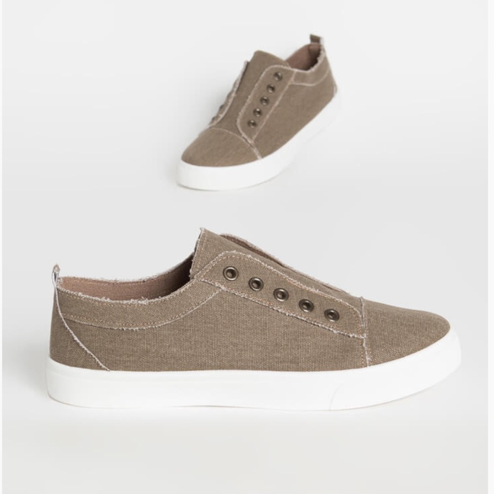 Taupe Canvas Sneakers